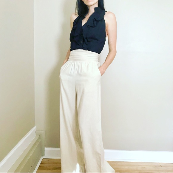 white jumper pants suit
